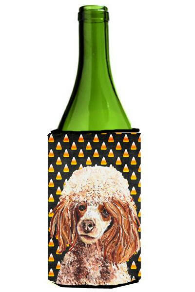 Red Miniature Poodle Candy Corn Halloween Wine Bottle Beverage Insulator Hugger SC9651LITERK by Caroline's Treasures