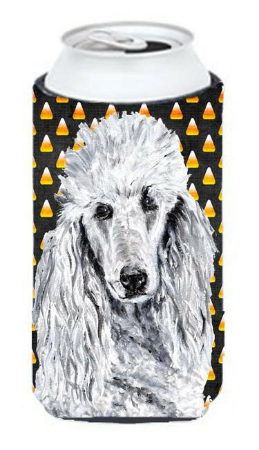 White Standard Poodle Candy Corn Halloween Tall Boy Beverage Insulator Hugger SC9655TBC by Caroline's Treasures