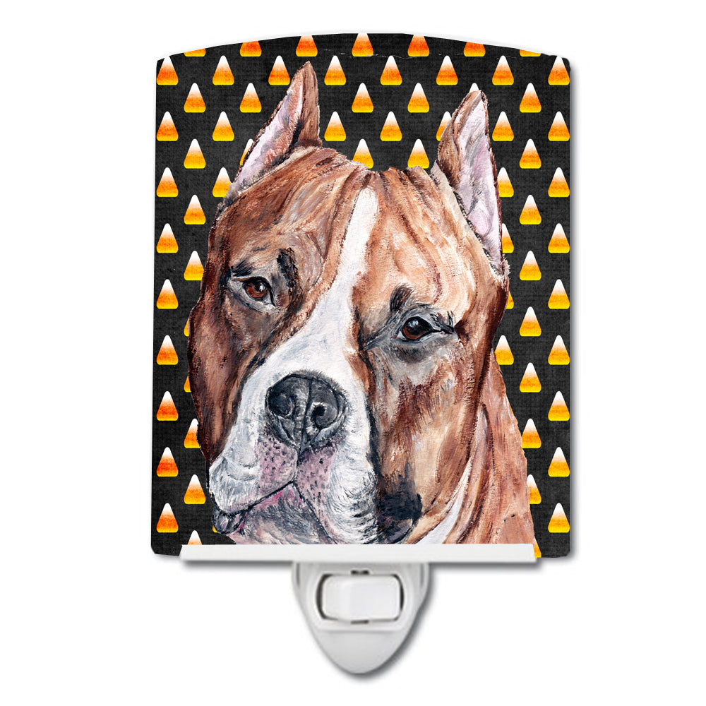 Staffordshire Bull Terrier Staffie Candy Corn Halloween Ceramic Night Light SC9656CNL - the-store.com