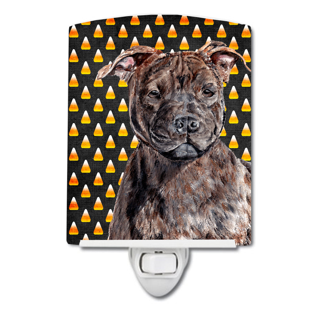 Staffordshire Bull Terrier Staffie Candy Corn Halloween Ceramic Night Light SC9657CNL - the-store.com