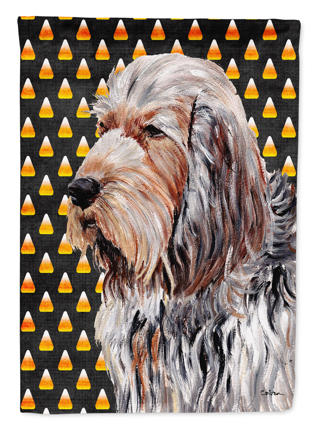 Otterhound Candy Corn Halloween Flag Canvas House Size SC9660CHF  the-store.com.