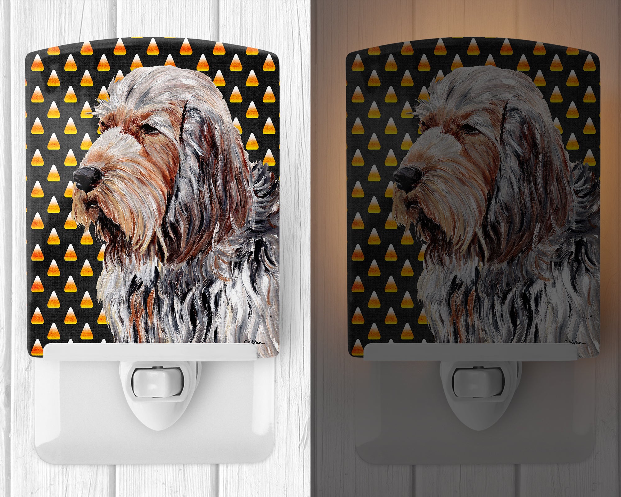 Otterhound Candy Corn Halloween Ceramic Night Light SC9660CNL - the-store.com