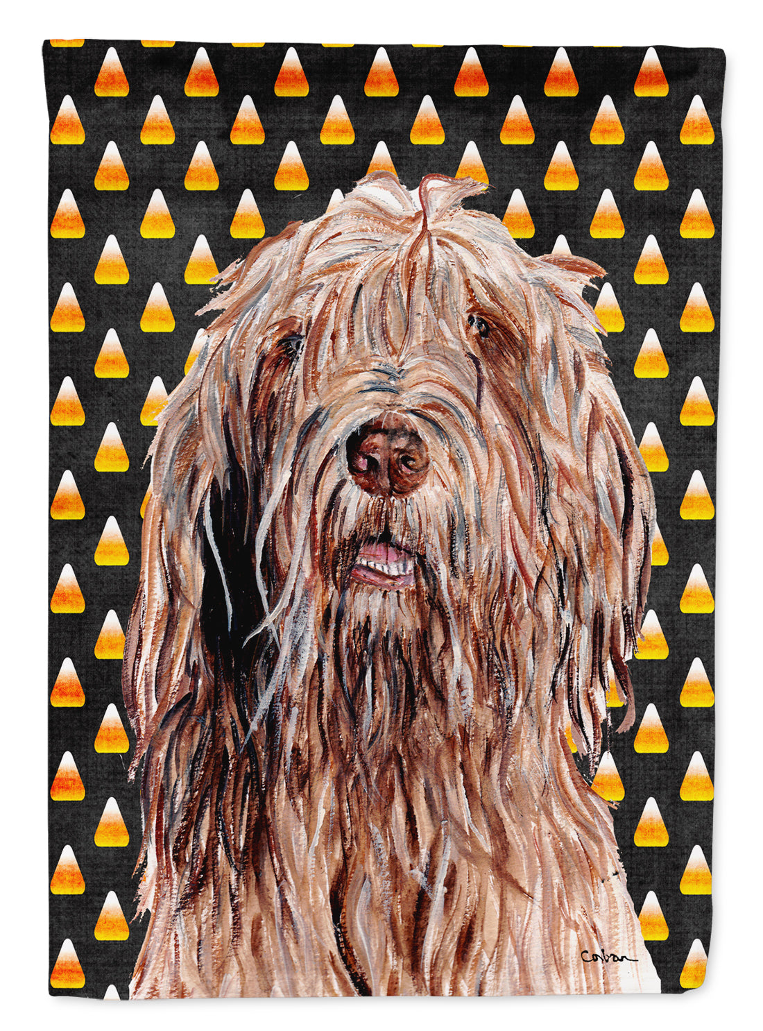 Otterhound Candy Corn Halloween Flag Canvas House Size SC9661CHF  the-store.com.