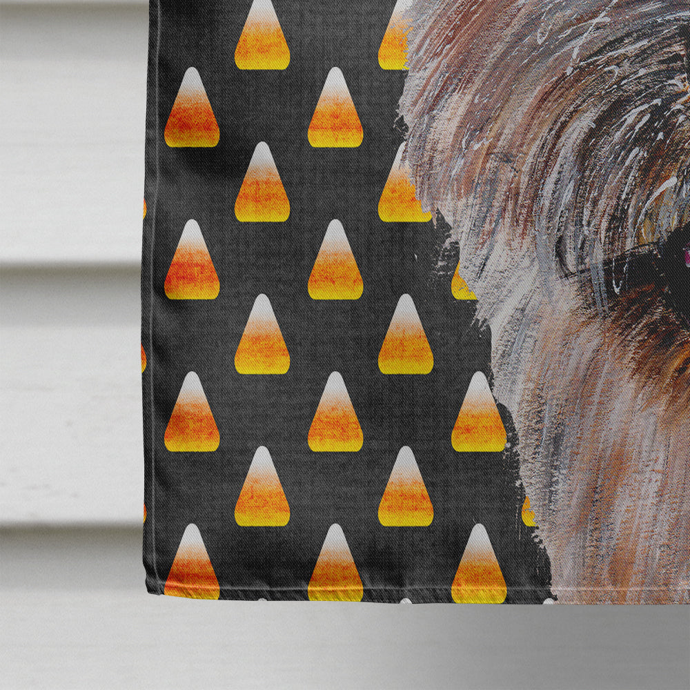 Norwich Terrier Candy Corn Halloween Flag Canvas House Size SC9662CHF  the-store.com.