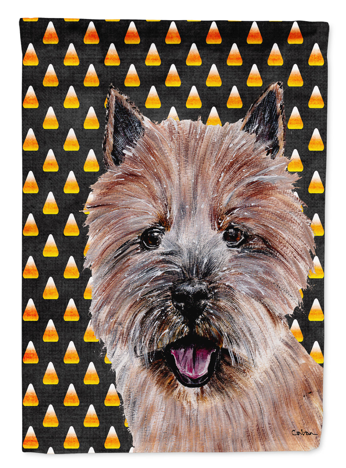 Norwich Terrier Candy Corn Halloween Flag Garden Size SC9662GF  the-store.com.