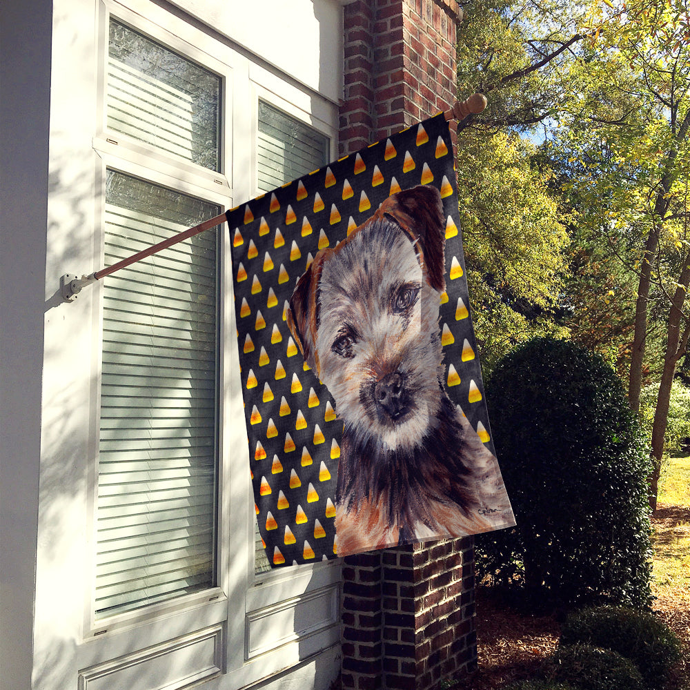 Norfolk Terrier Puppy Candy Corn Halloween Flag Canvas House Size SC9663CHF  the-store.com.