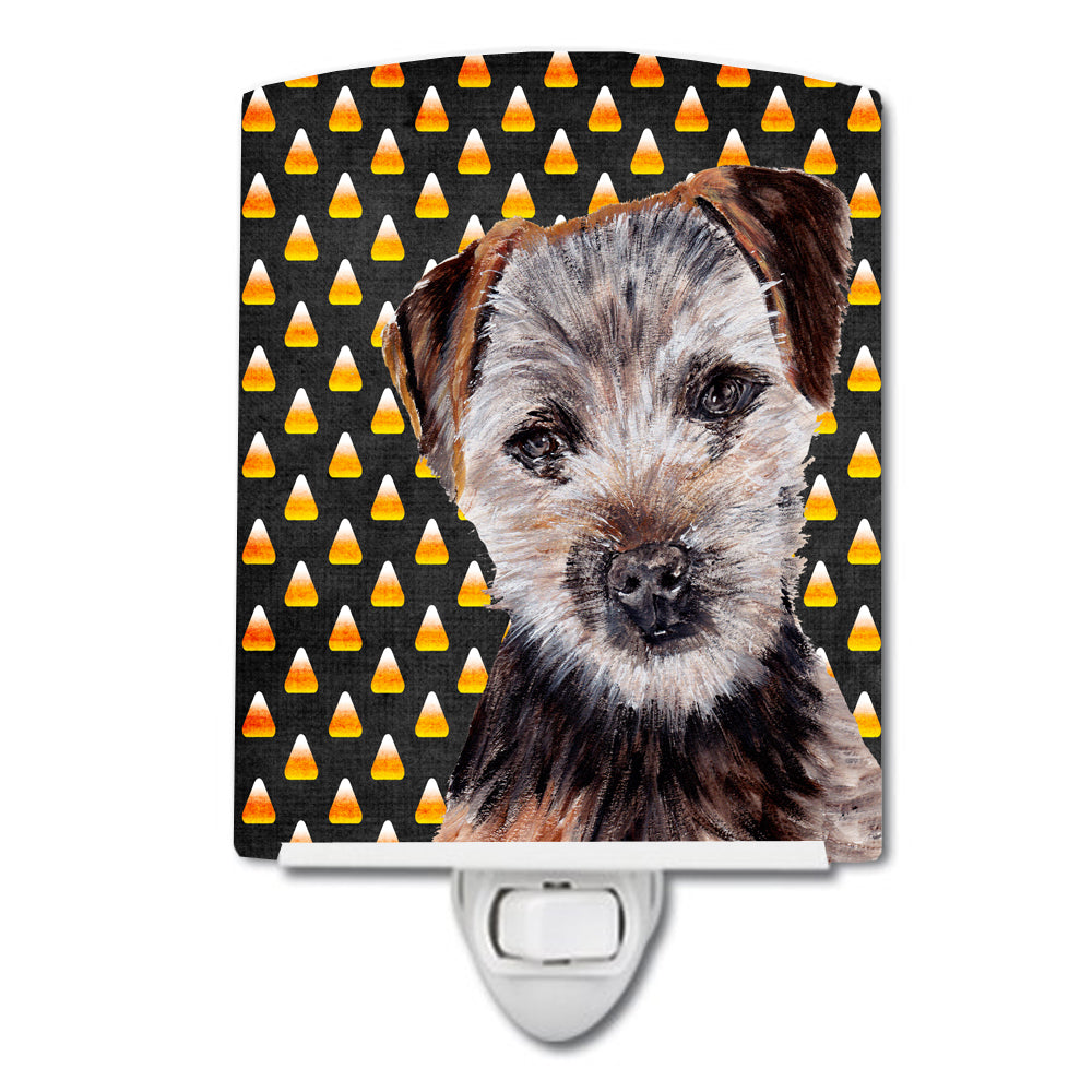 Norfolk Terrier Puppy Candy Corn Halloween Ceramic Night Light SC9663CNL - the-store.com