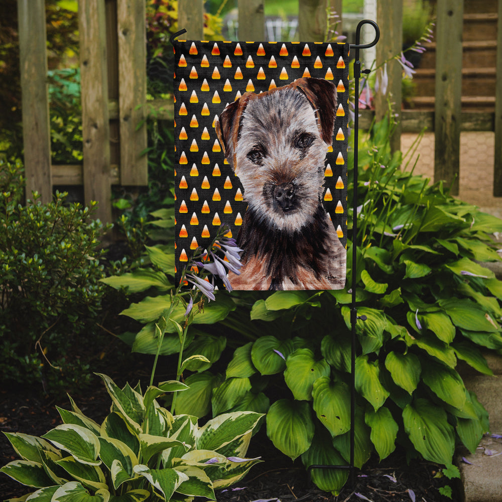 Norfolk Terrier Puppy Candy Corn Halloween Flag Garden Size SC9663GF  the-store.com.