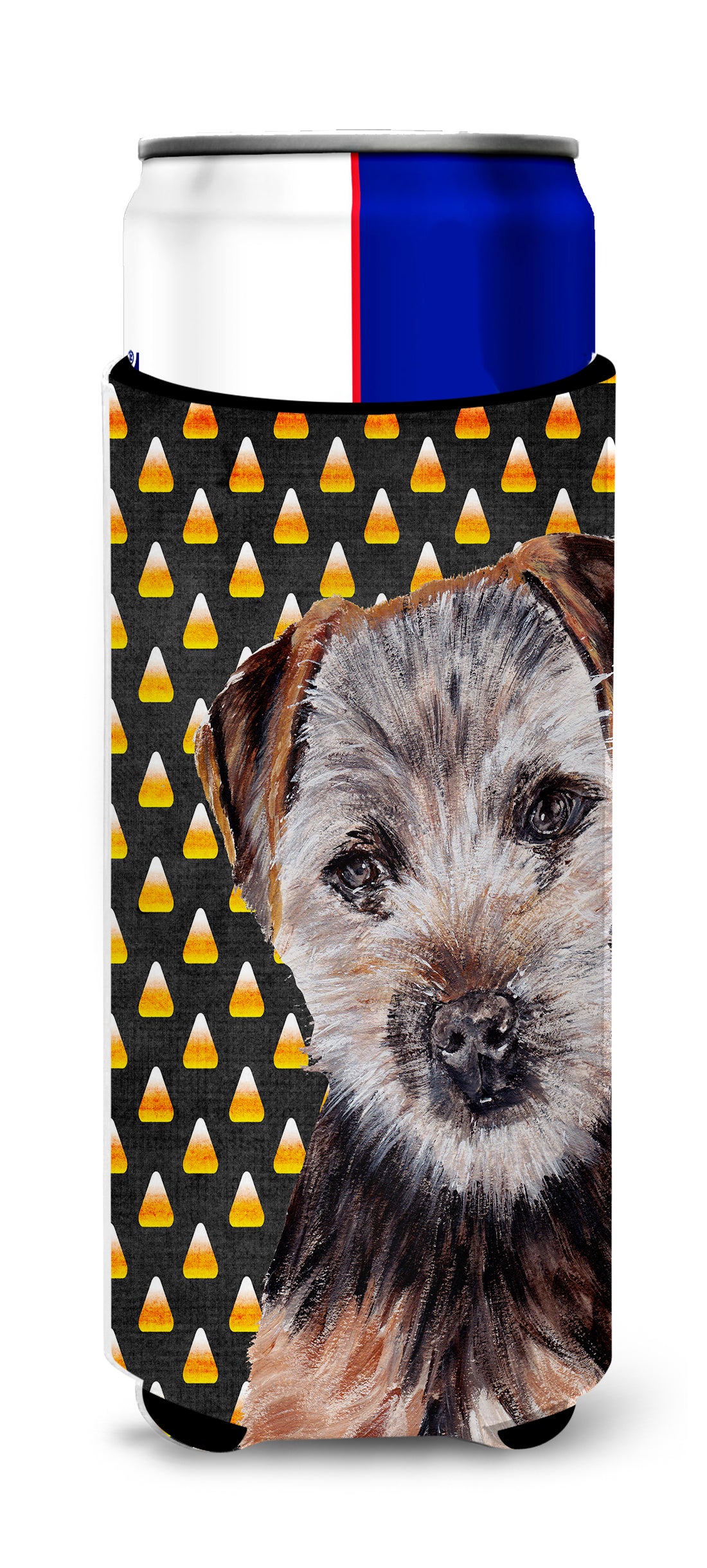 Norfolk Terrier Puppy Candy Corn Halloween Ultra Beverage Insulators for slim cans SC9663MUK.