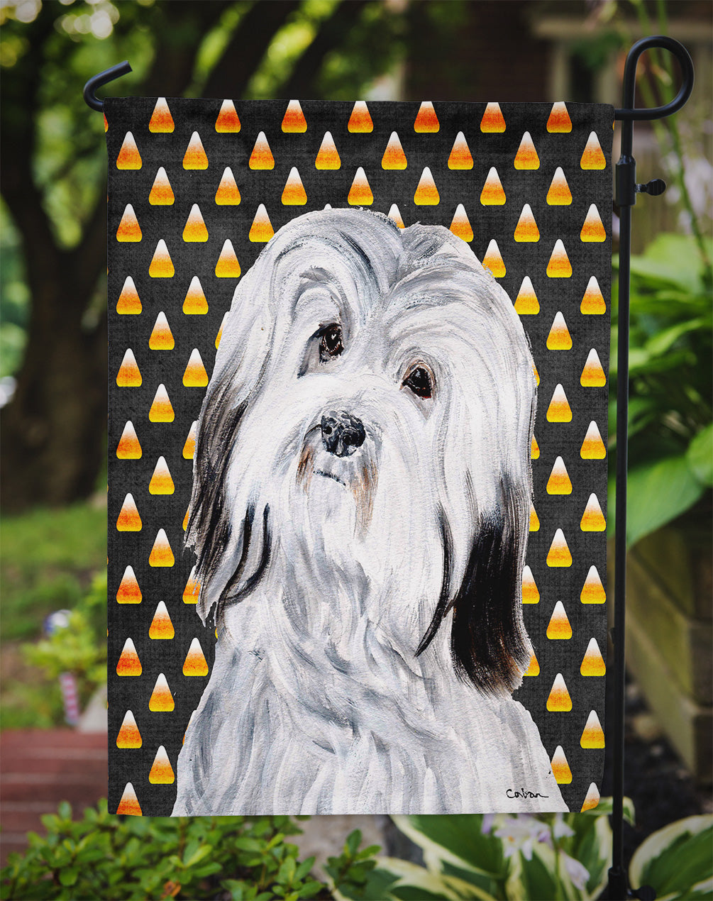 Havanese Candy Corn Halloween Flag Garden Size SC9665GF  the-store.com.