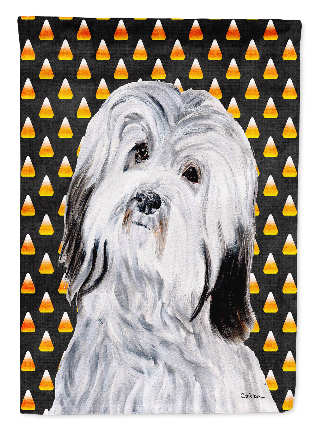 Havanese Candy Corn Halloween Flag Garden Size SC9665GF  the-store.com.