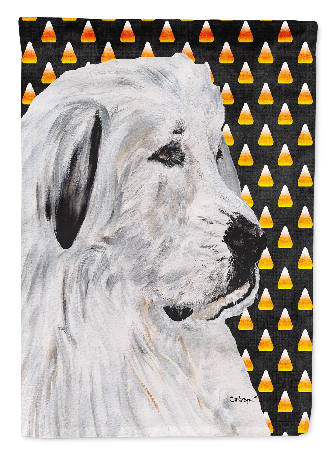 Great Pyrenees Candy Corn Halloween Flag Garden Size SC9666GF  the-store.com.