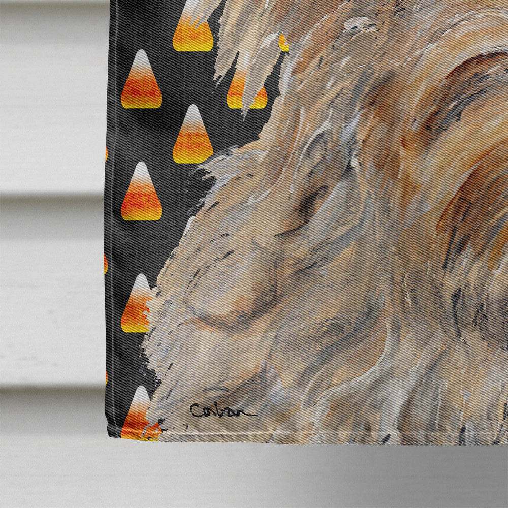 Golden Doodle 2 Candy Corn Halloween Flag Canvas House Size SC9667CHF  the-store.com.