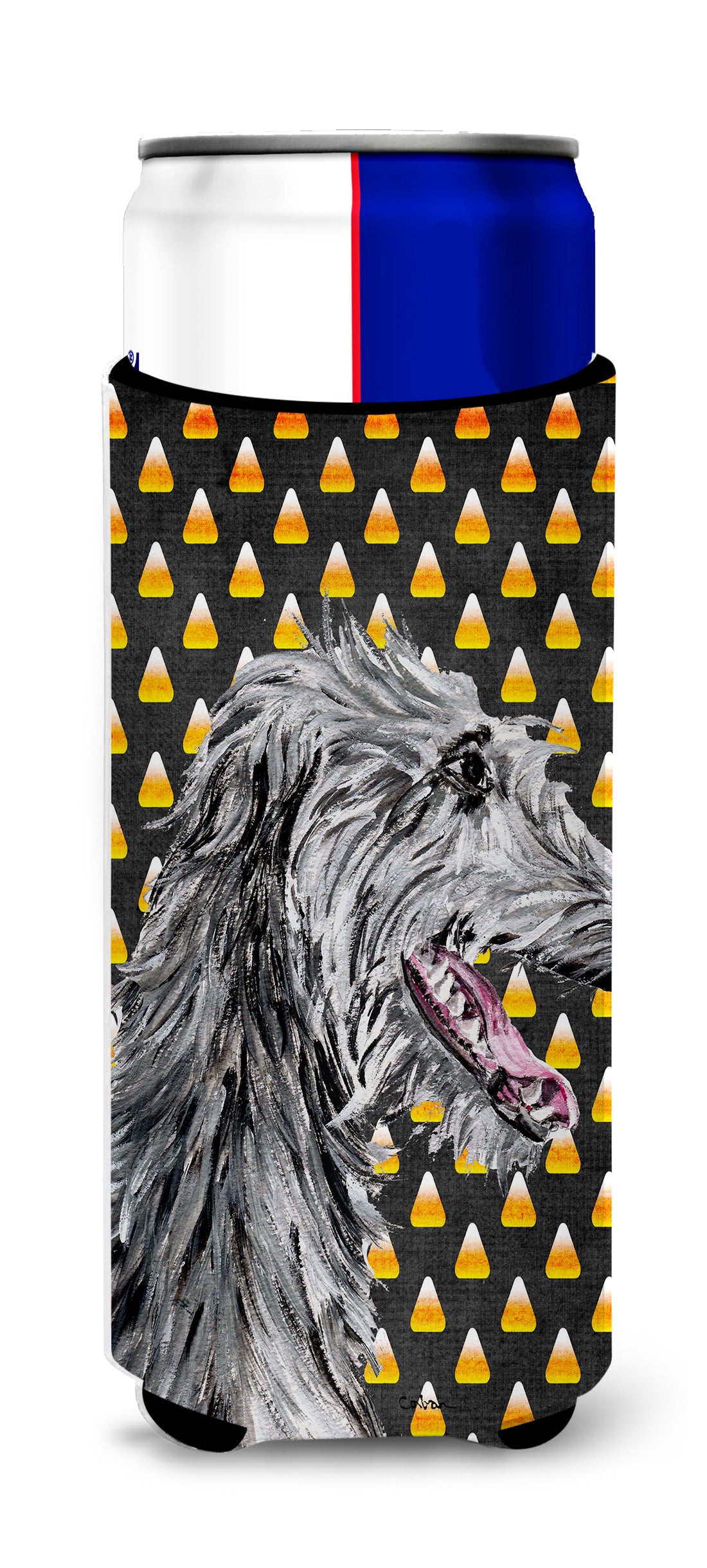 Scottish Deerhound Candy Corn Halloween Ultra Beverage Insulators for slim cans SC9669MUK.