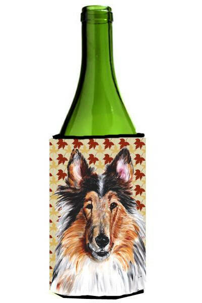 Collie Fall Leaves Wine Bottle Beverage Insulator Hugger SC9670LITERK by Caroline's Treasures