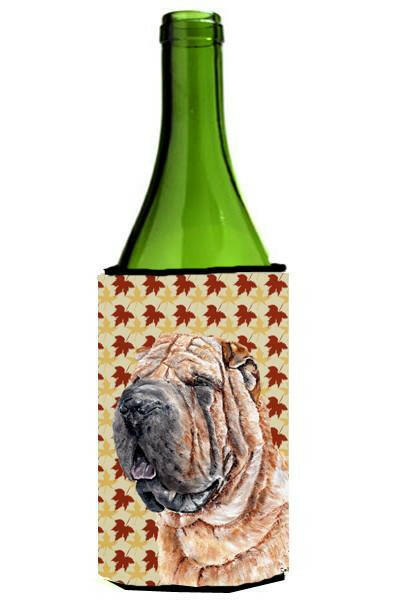 Shar Pei Fall Leaves Wine Bottle Beverage Insulator Hugger SC9671LITERK by Caroline's Treasures