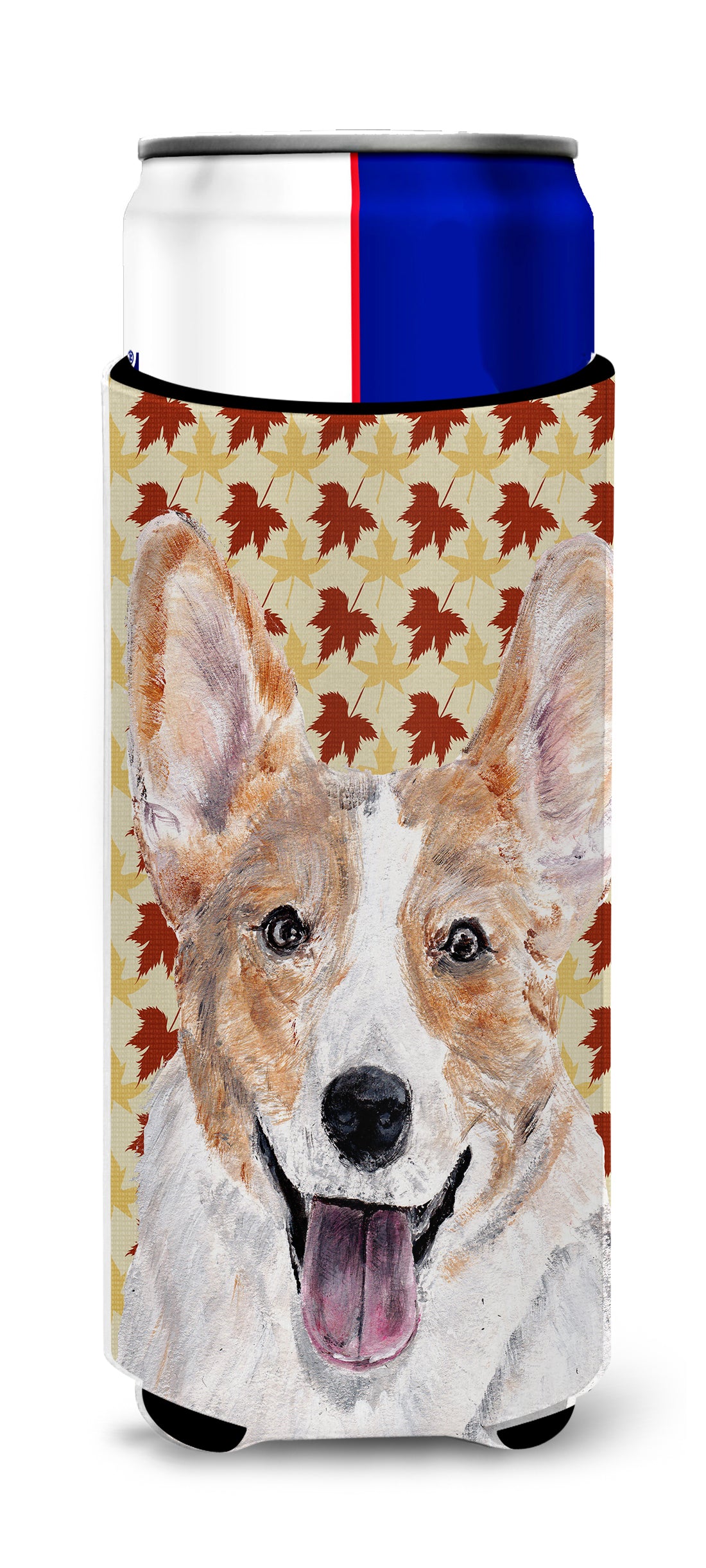 Cardigan Corgi Fall Leaves Ultra Beverage Insulators for slim cans SC9672MUK.