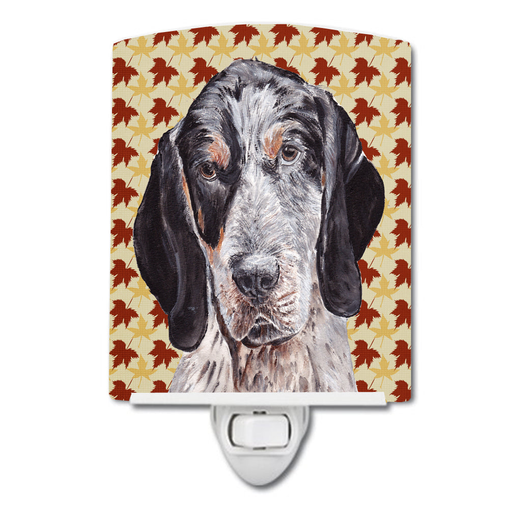 Blue Tick Coonhound Fall Leaves Ceramic Night Light SC9673CNL - the-store.com