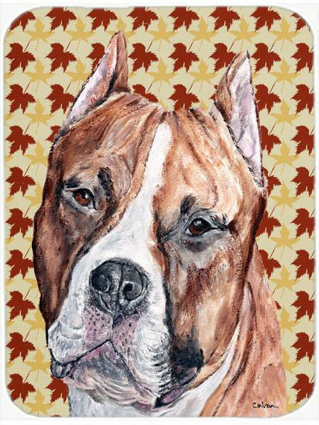 Staffordshire Bull Terrier Staffie Fall Leaves Mouse Pad, Hot Pad or Trivet SC9680MP by Caroline&#39;s Treasures