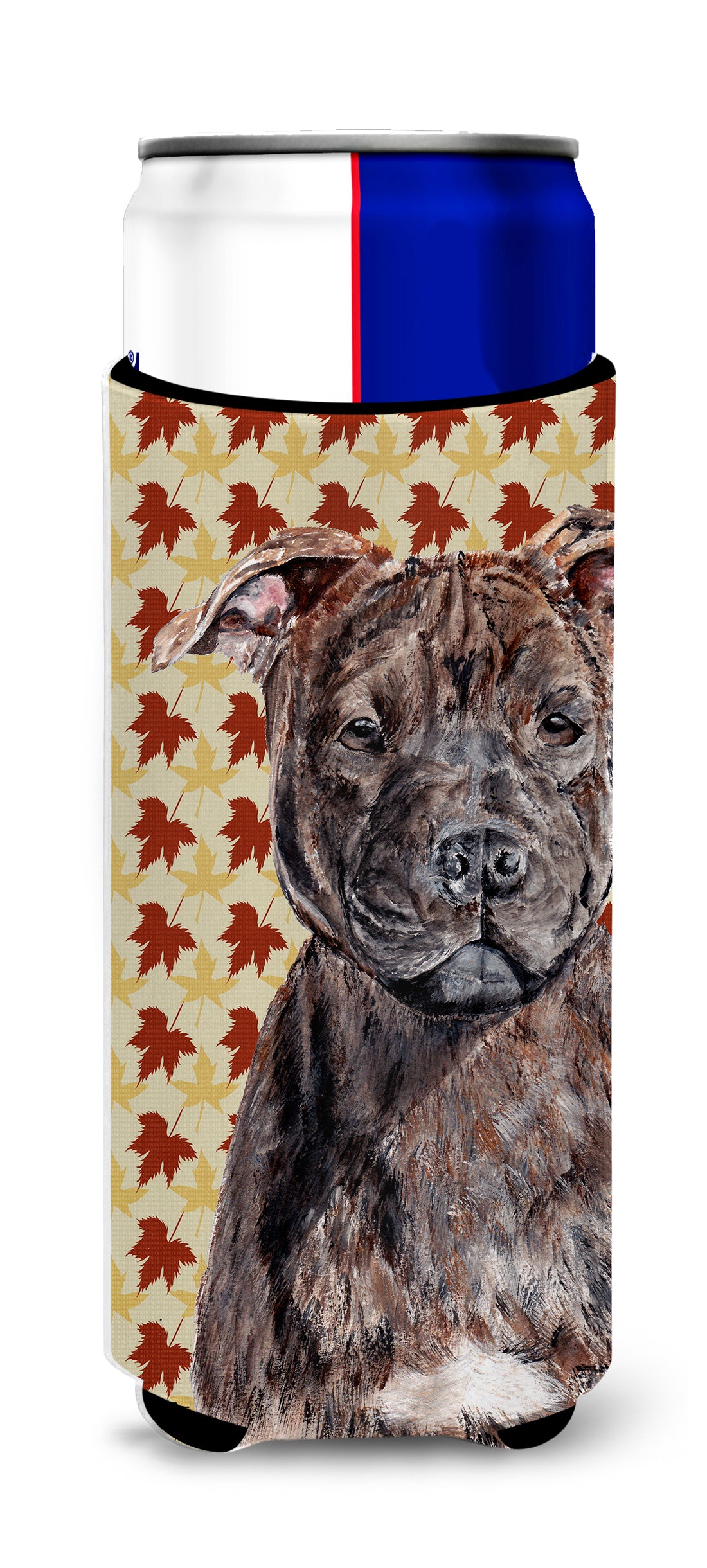 Staffordshire Bull Terrier Staffie Fall Leaves Ultra Beverage Insulators for slim cans SC9681MUK.