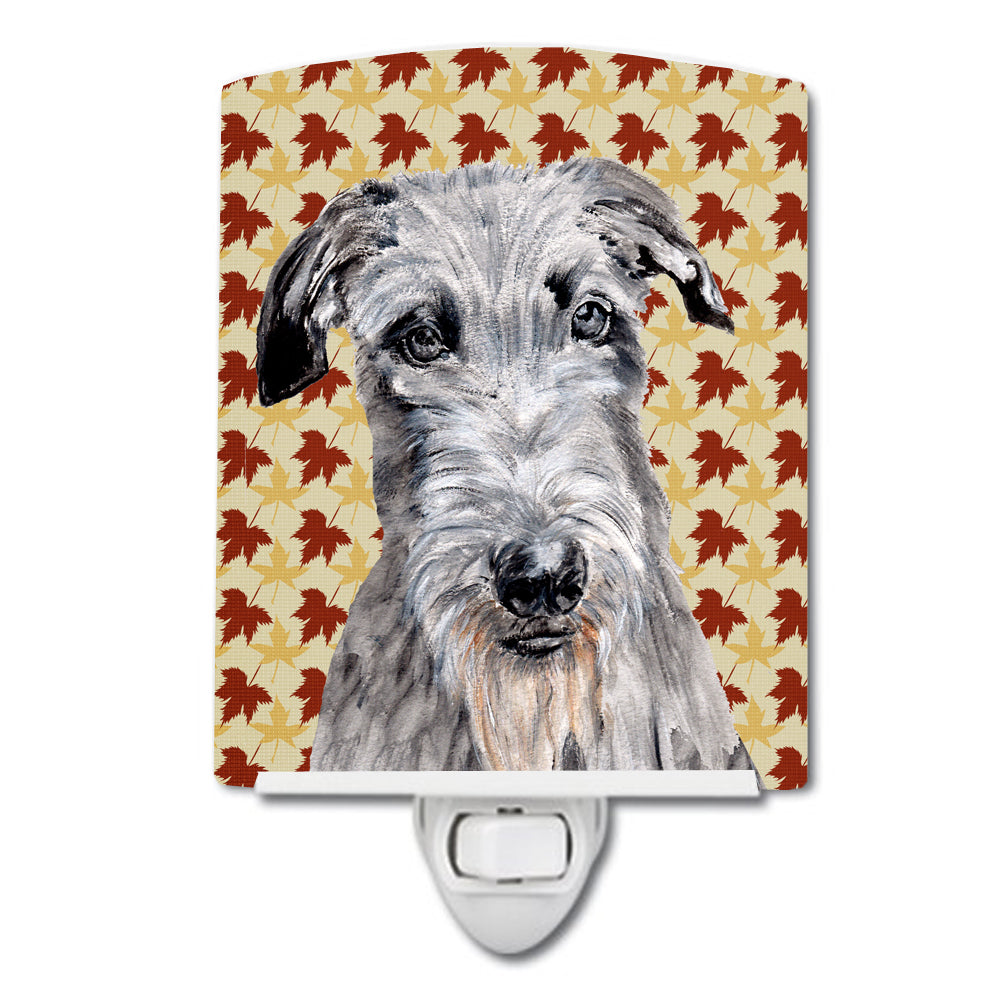 Scottish Deerhound Fall Leaves Ceramic Night Light SC9682CNL - the-store.com