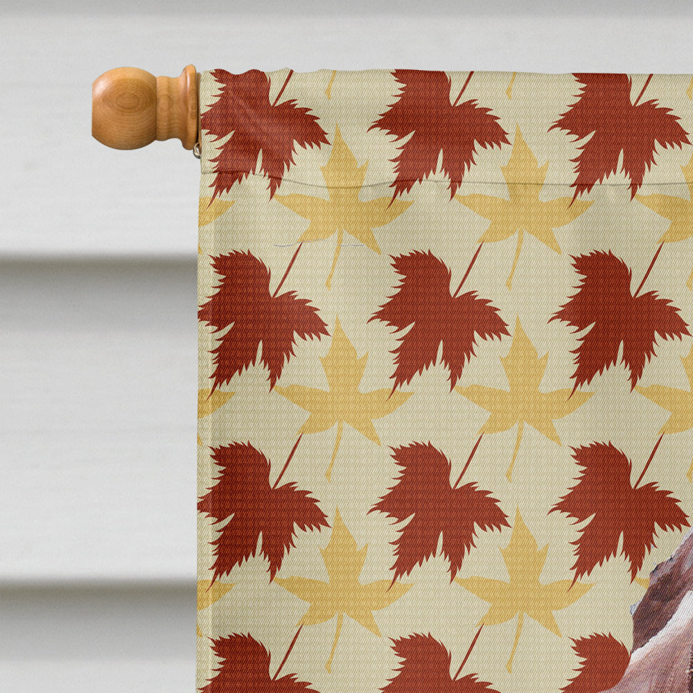 Redbone Coonhound Fall Leaves Flag Canvas House Size SC9683CHF  the-store.com.