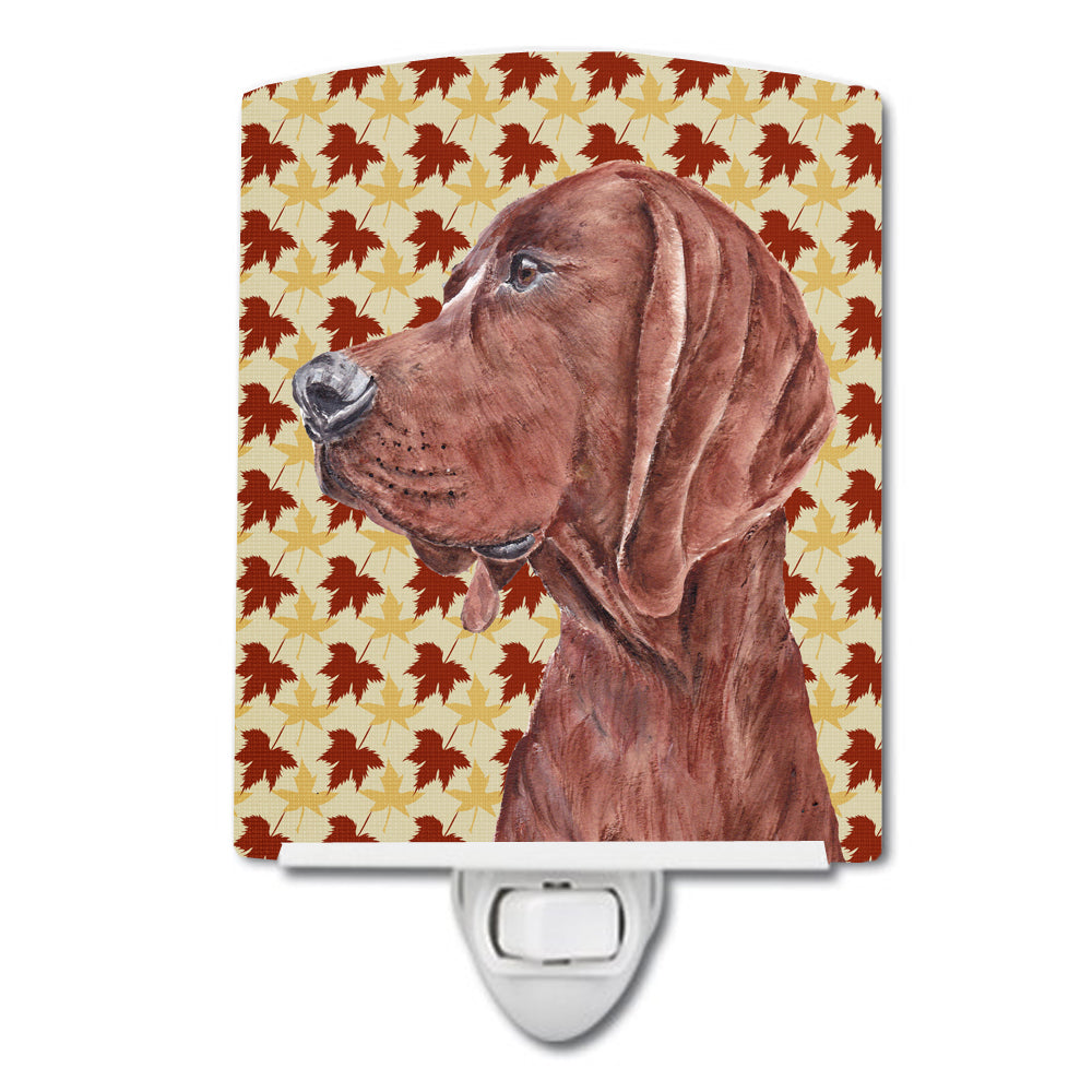 Redbone Coonhound Fall Leaves Ceramic Night Light SC9683CNL - the-store.com