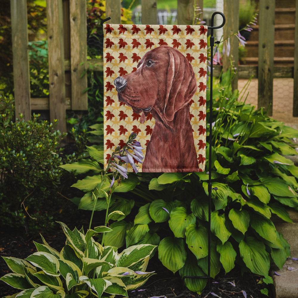 Redbone Coonhound Fall Leaves Flag Garden Size SC9683GF  the-store.com.