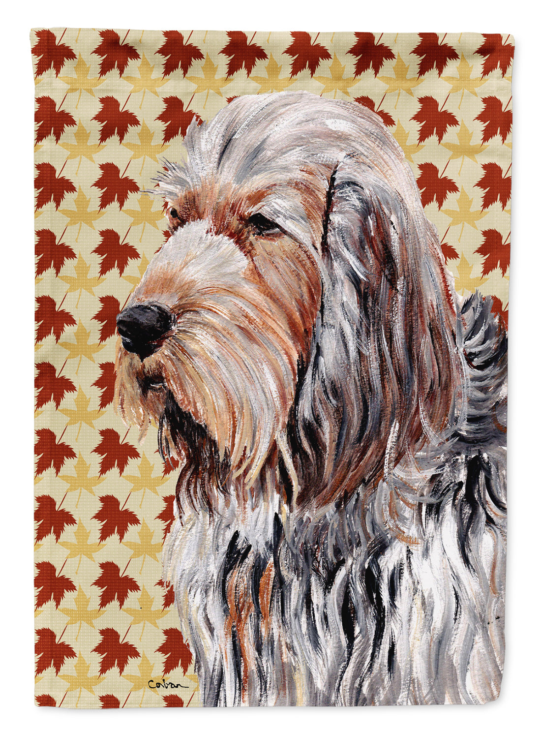 Otterhound Fall Leaves Flag Canvas House Size SC9684CHF  the-store.com.