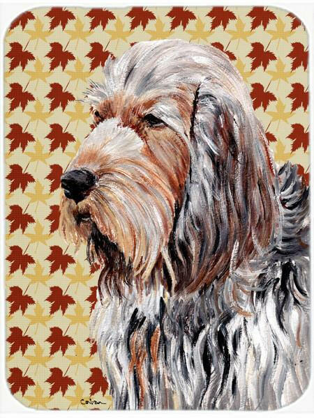 Otterhound Fall Leaves Glass Cutting Board Large Size SC9684LCB by Caroline&#39;s Treasures