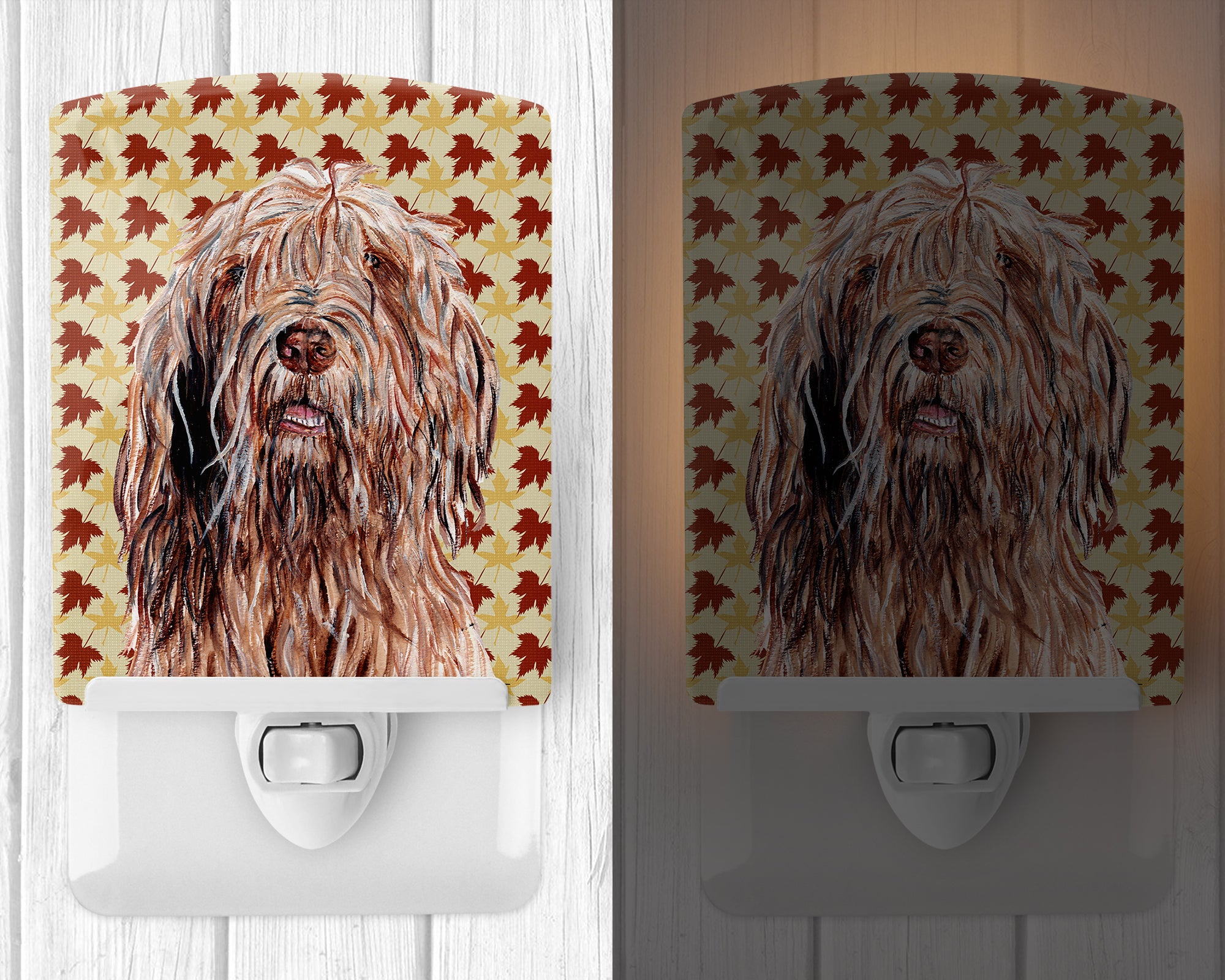 Otterhound Fall Leaves Ceramic Night Light SC9685CNL - the-store.com