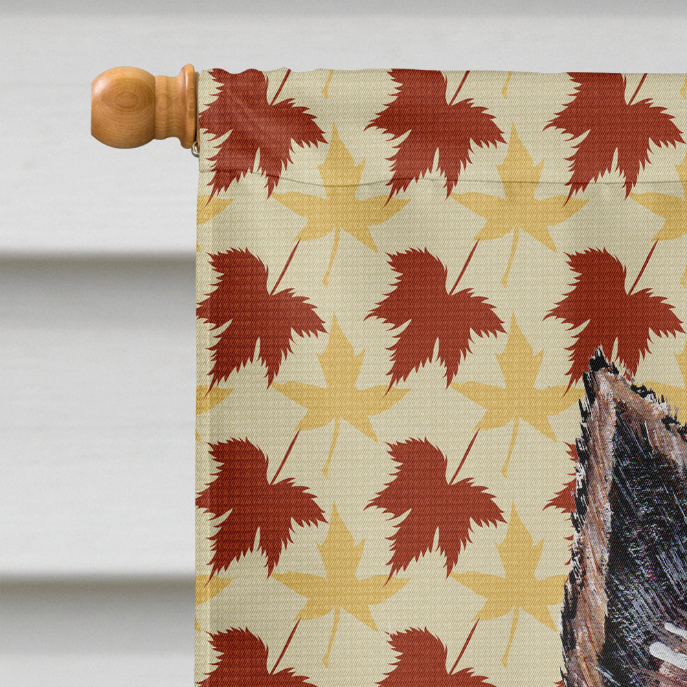 Norwich Terrier Fall Leaves Flag Canvas House Size SC9686CHF  the-store.com.