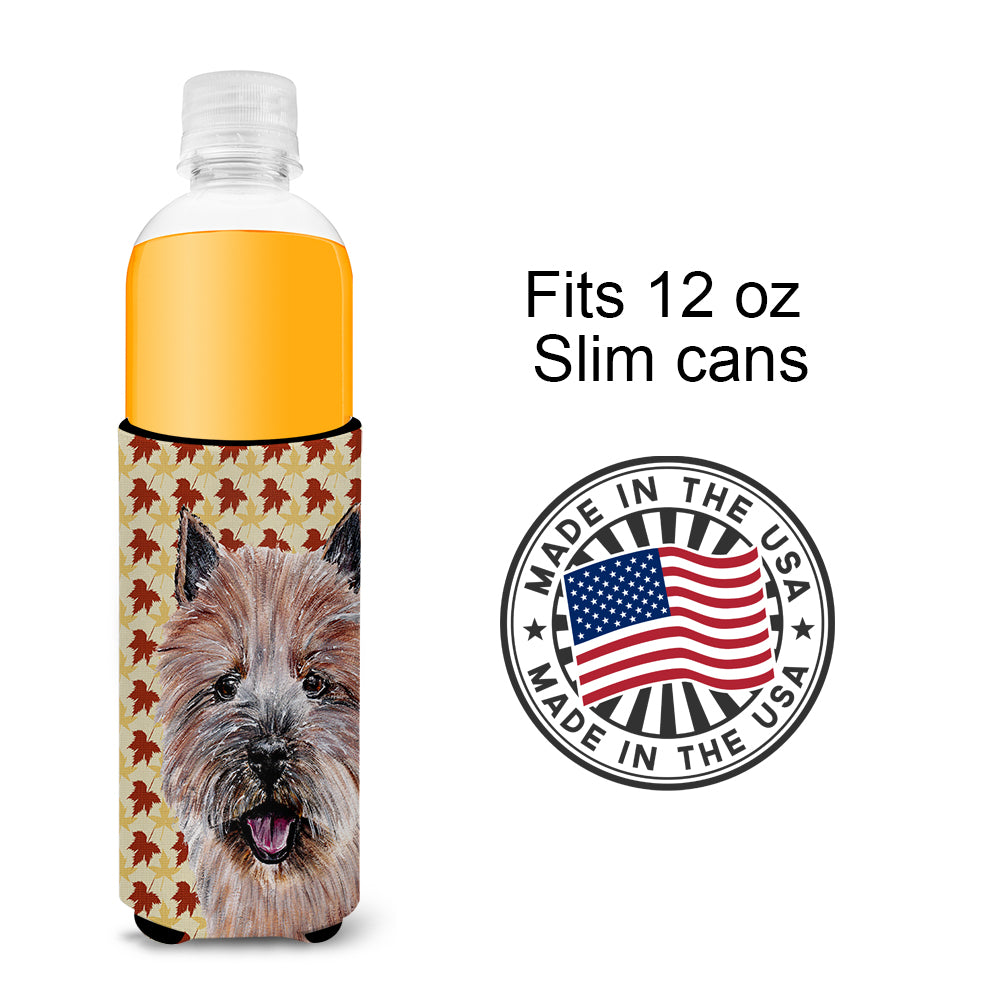 Norwich Terrier Fall Leaves Ultra Beverage Insulators for slim cans SC9686MUK.