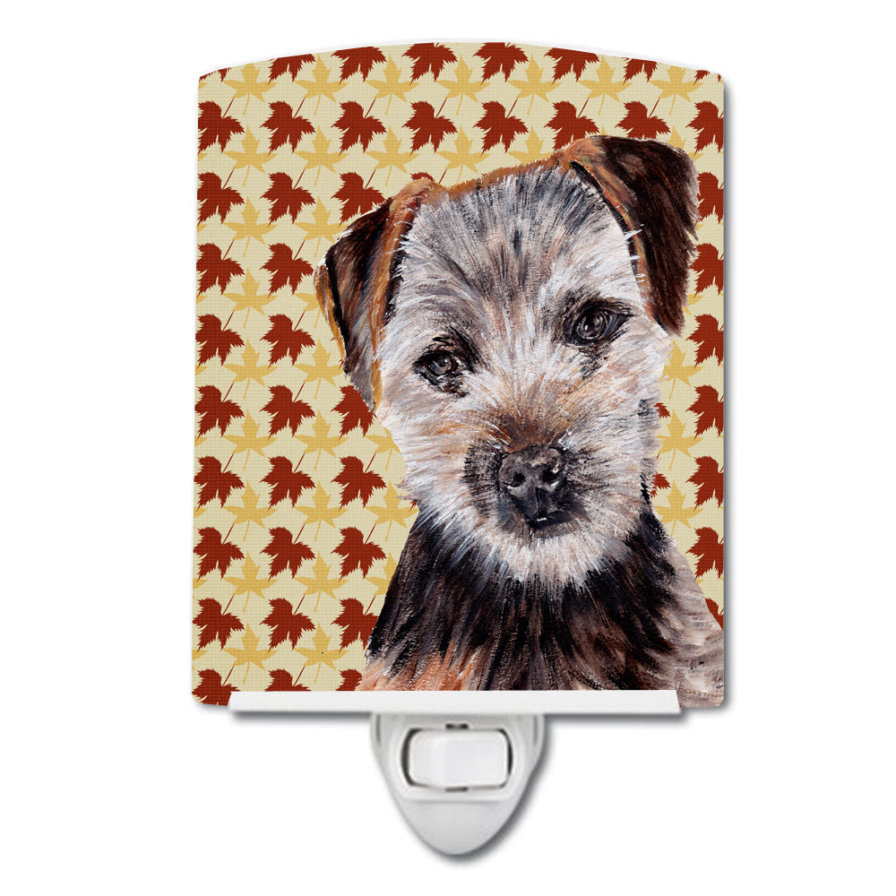 Norfolk Terrier Puppy Fall Leaves Ceramic Night Light SC9687CNL - the-store.com