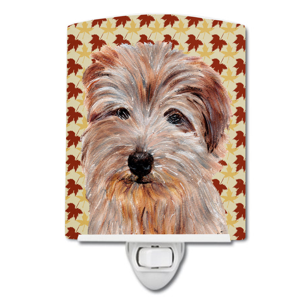 Norfolk Terrier Fall Leaves Ceramic Night Light SC9688CNL - the-store.com