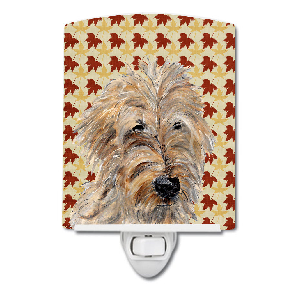 Golden Doodle 2 Fall Leaves Ceramic Night Light SC9691CNL - the-store.com