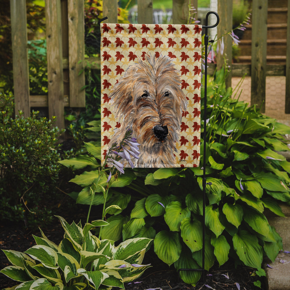 Golden Doodle 2 Fall Leaves Flag Garden Size SC9691GF  the-store.com.