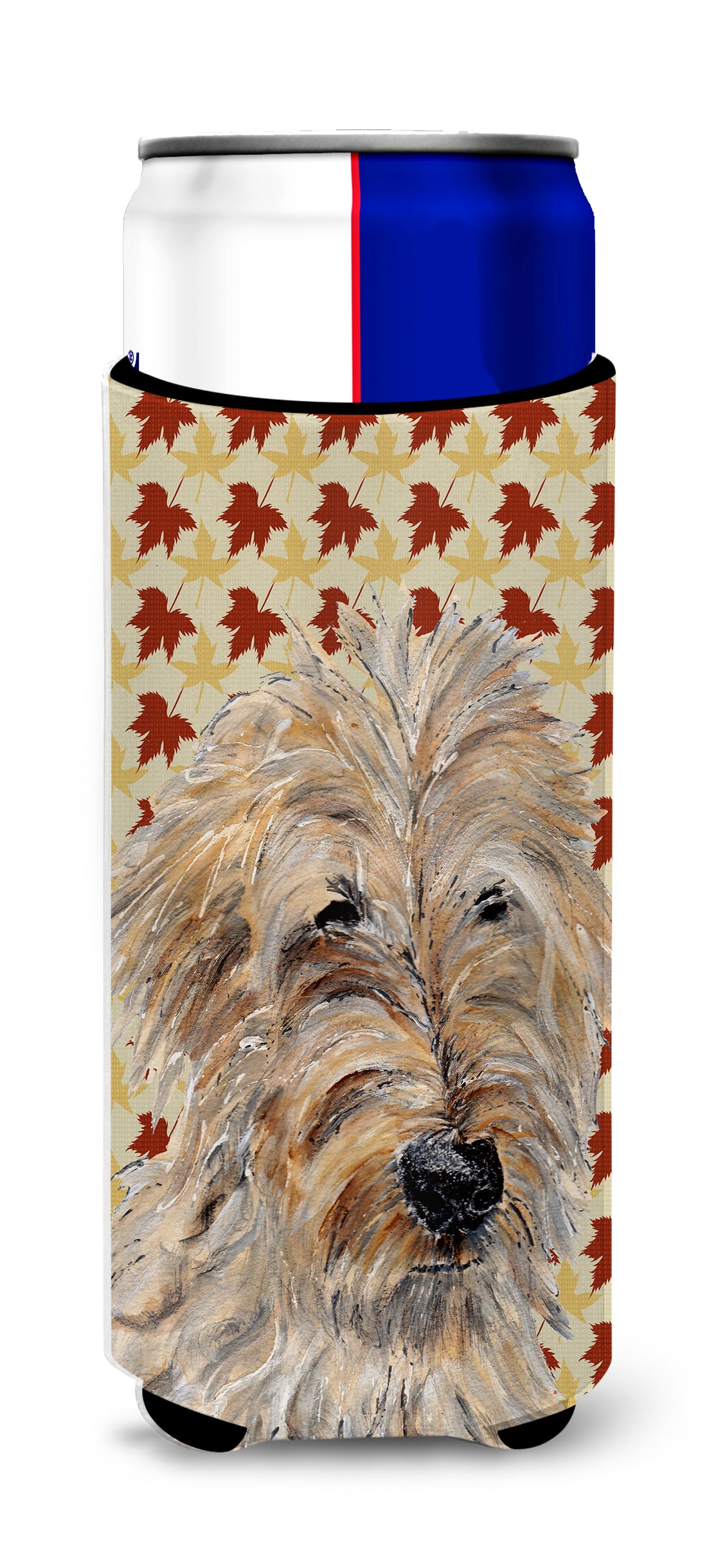 Golden Doodle 2 Fall Leaves Ultra Beverage Insulators for slim cans SC9691MUK.