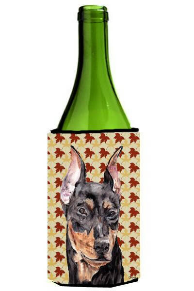 German Pinscher Fall Leaves Wine Bottle Beverage Insulator Hugger SC9692LITERK by Caroline's Treasures