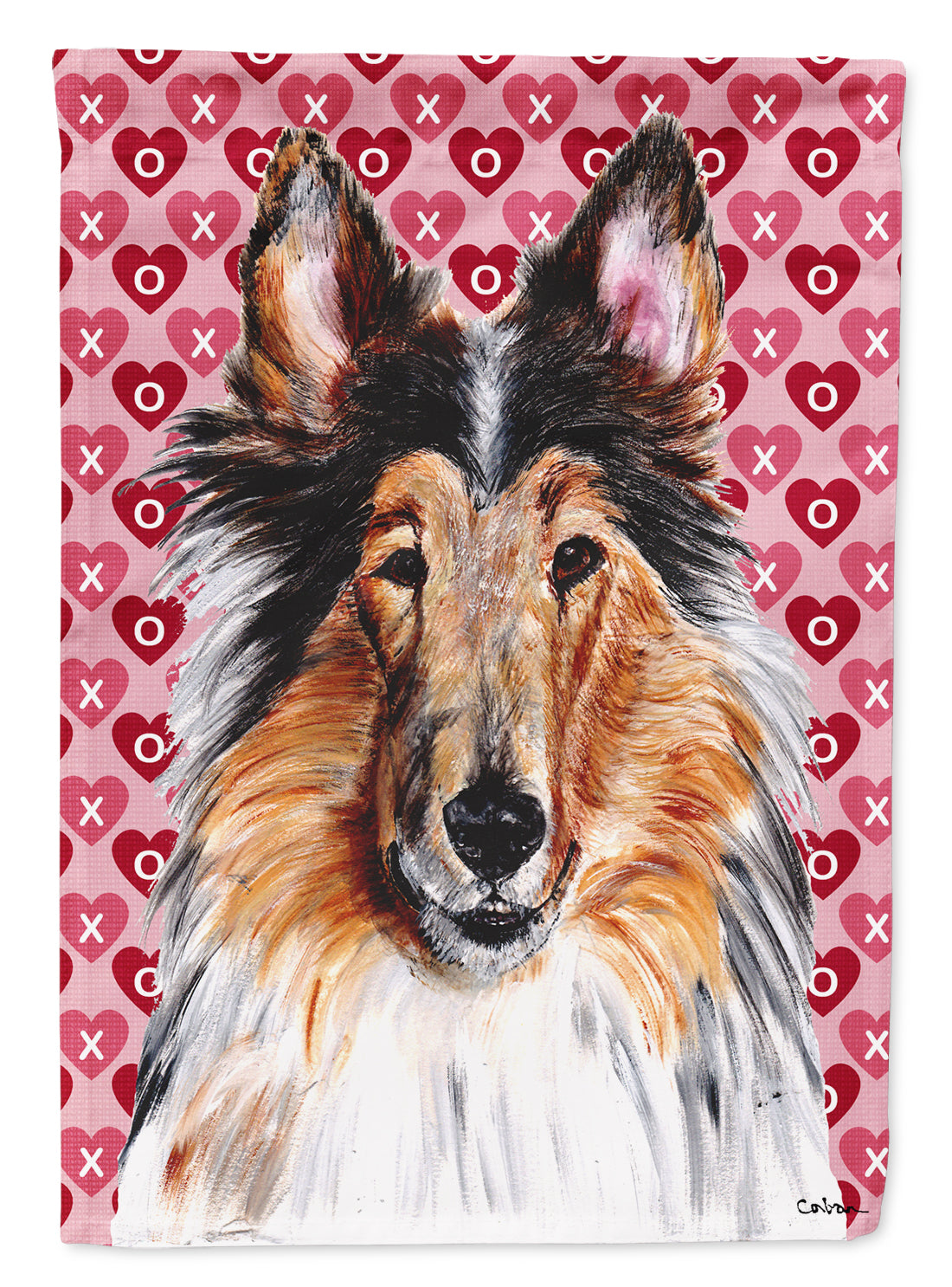 Collie Hearts and Love Flag Garden Size SC9694GF  the-store.com.