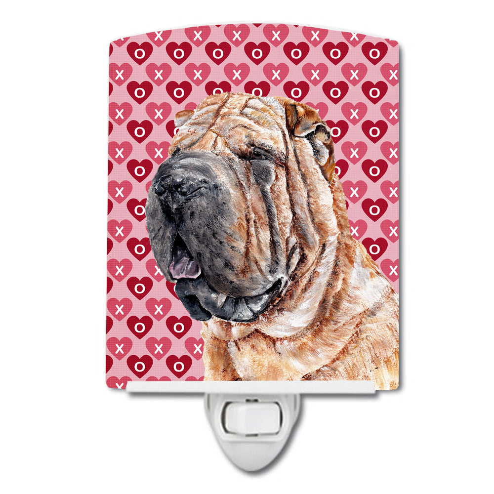 Shar Pei Hearts and Love Ceramic Night Light SC9695CNL - the-store.com