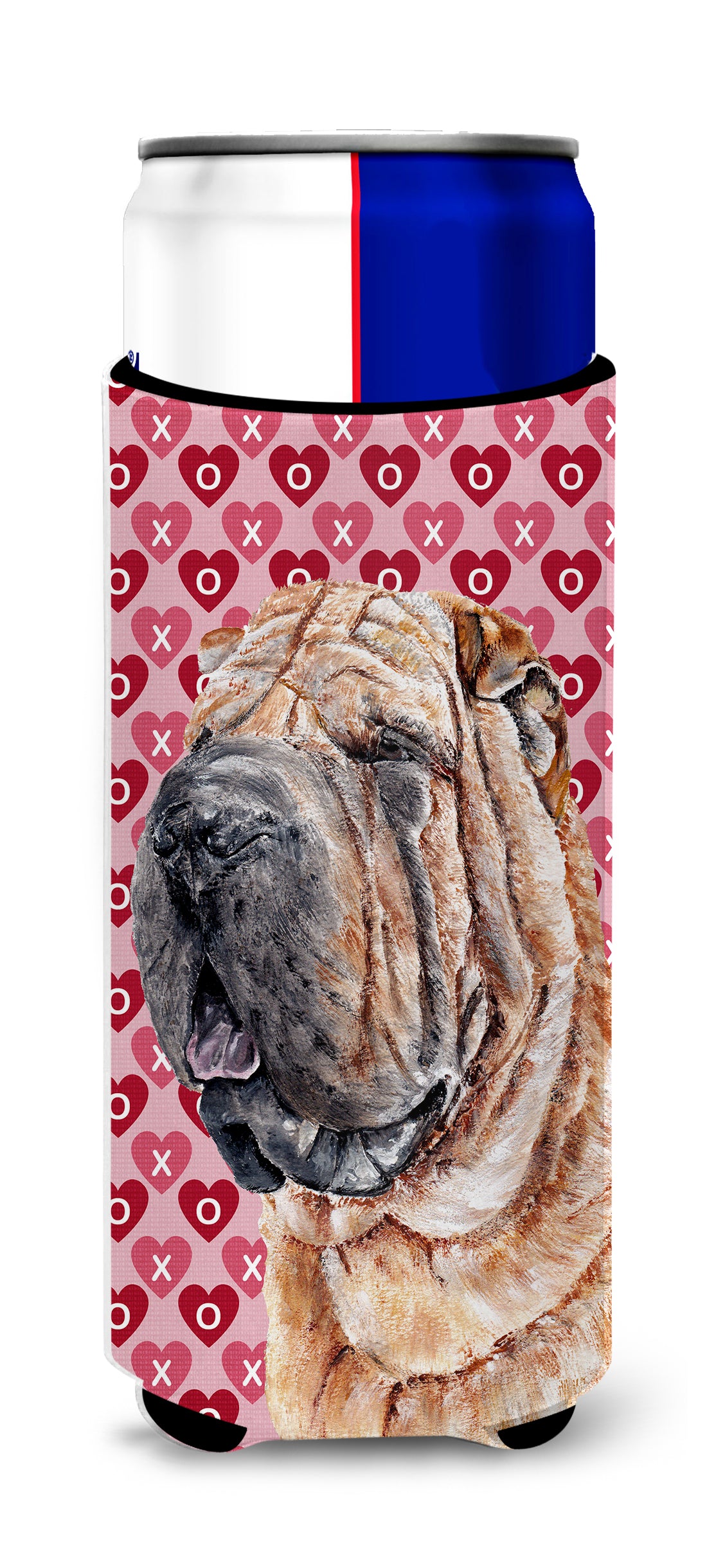 Shar Pei Hearts and Love Ultra Beverage Insulators for slim cans SC9695MUK.