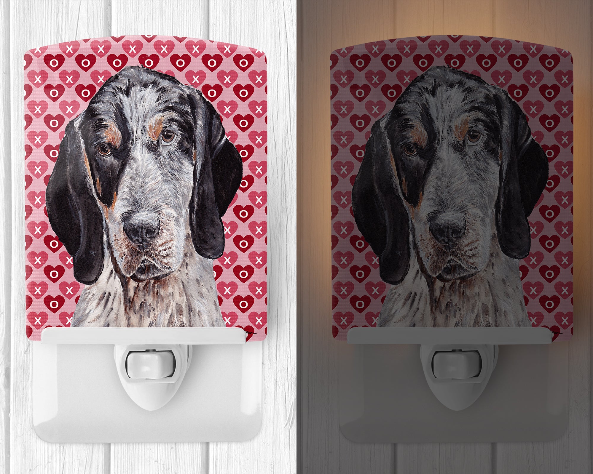 Blue Tick Coonhound Hearts and Love Ceramic Night Light SC9697CNL - the-store.com