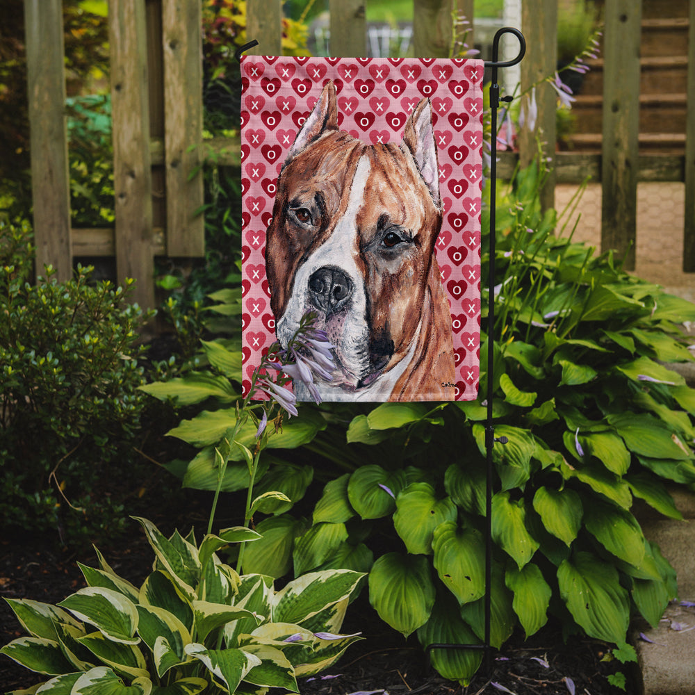 Staffordshire Bull Terrier Staffie Hearts and Love Flag Garden Size SC9704GF  the-store.com.