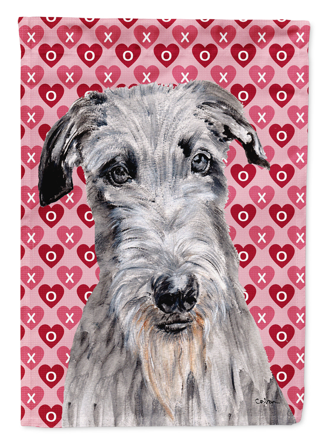 Scottish Deerhound Hearts and Love Flag Garden Size SC9706GF  the-store.com.