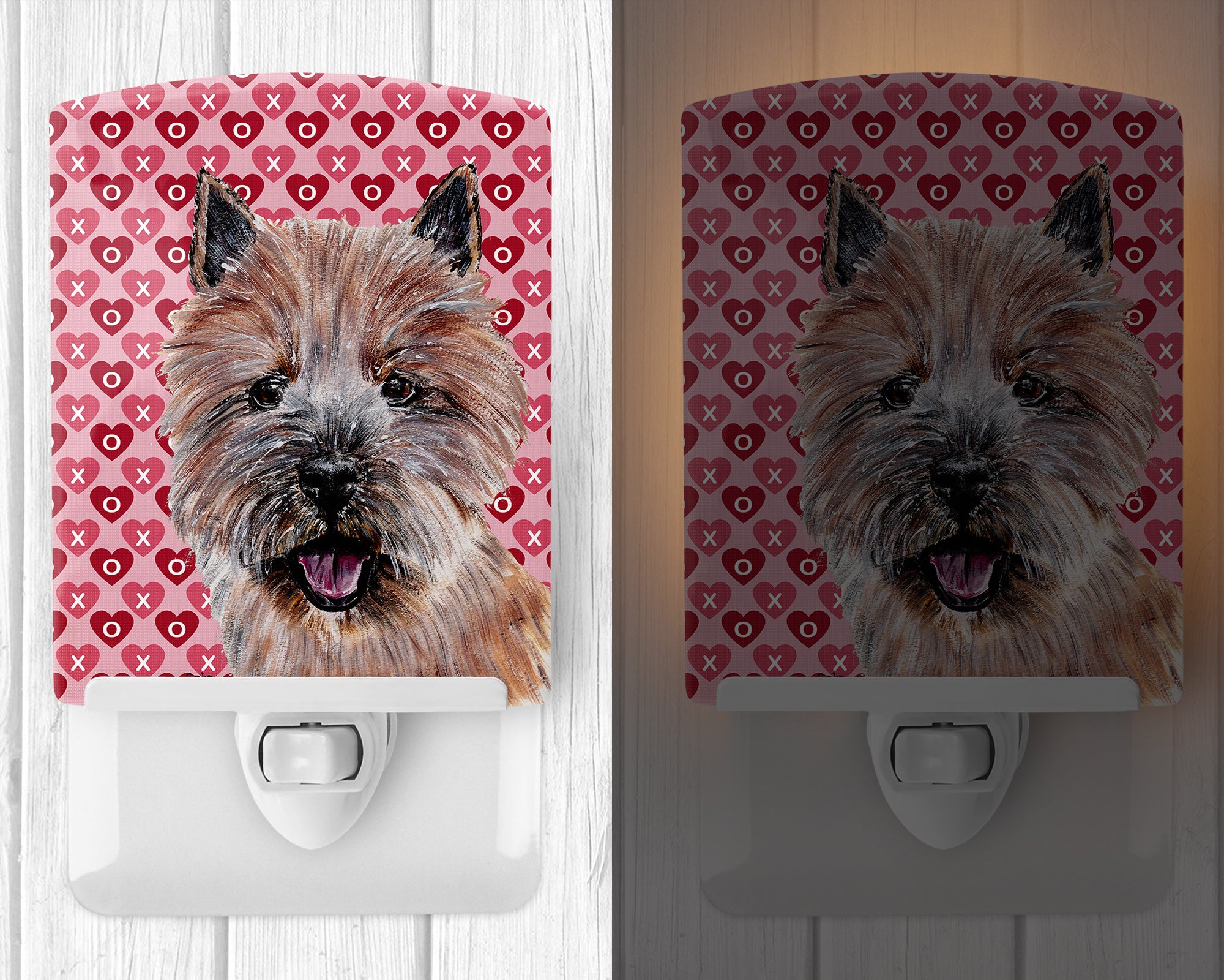 Norwich Terrier Hearts and Love Ceramic Night Light SC9710CNL - the-store.com