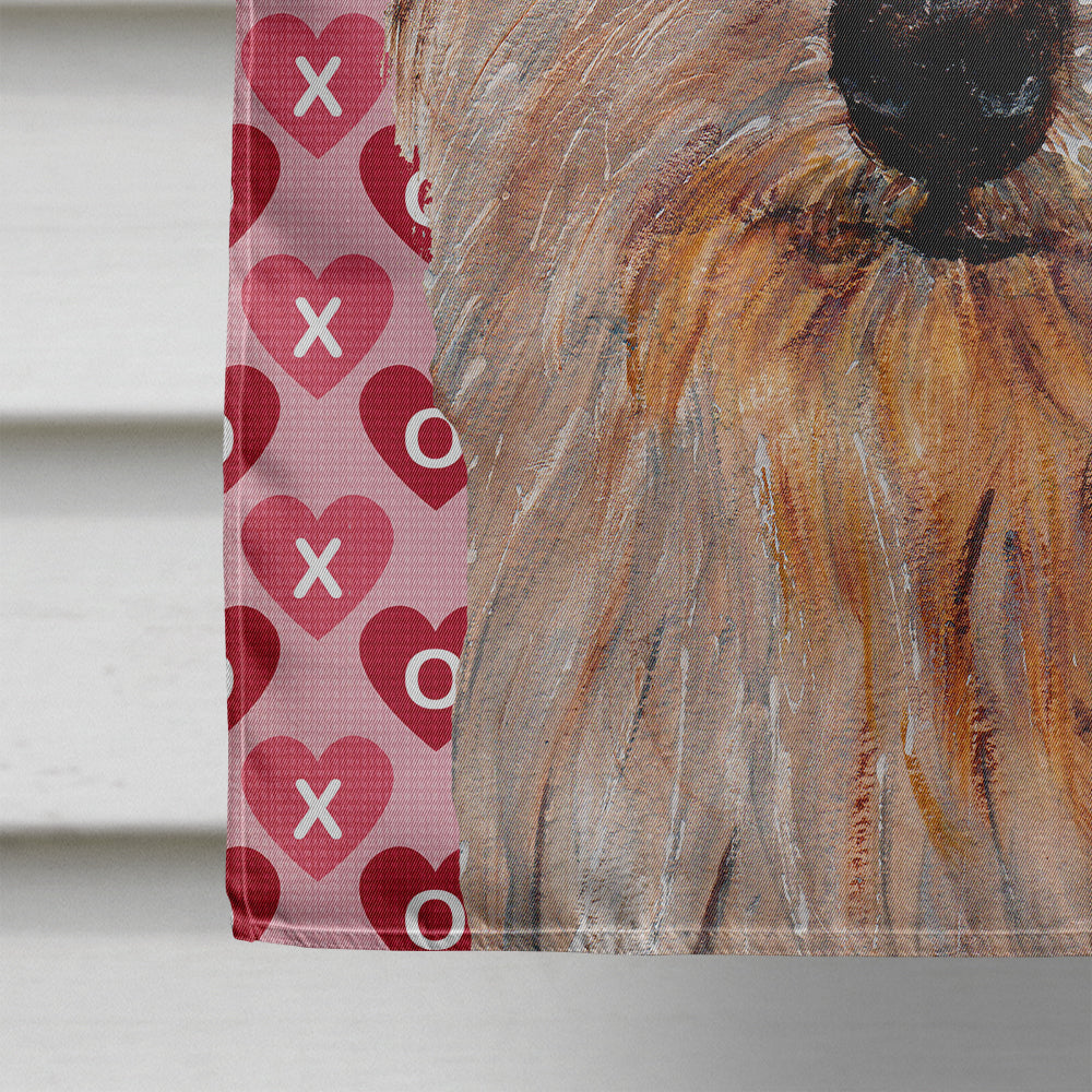 Norfolk Terrier Hearts and Love Flag Canvas House Size SC9712CHF  the-store.com.