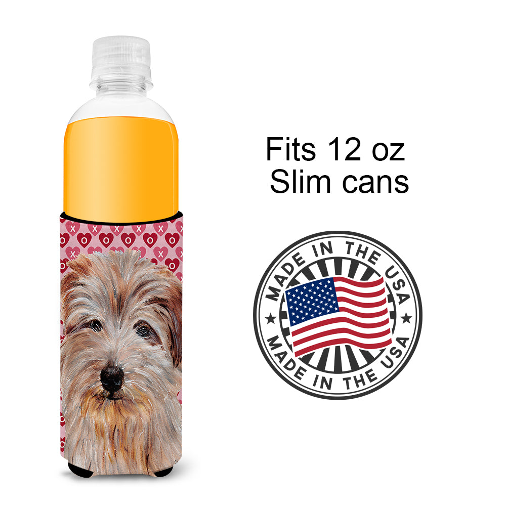 Norfolk Terrier Hearts and Love Ultra Beverage Insulators for slim cans SC9712MUK.