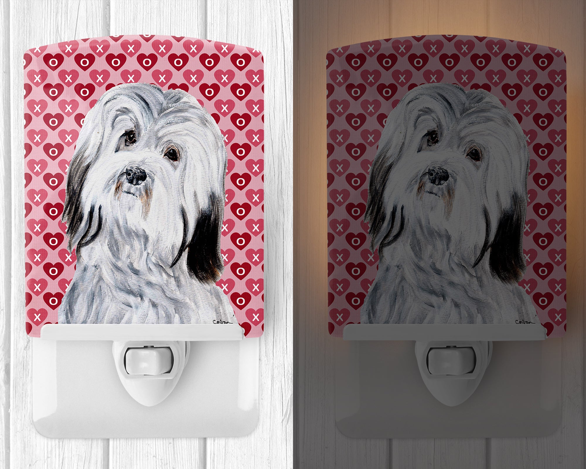 Havanese Hearts and Love Ceramic Night Light SC9713CNL - the-store.com