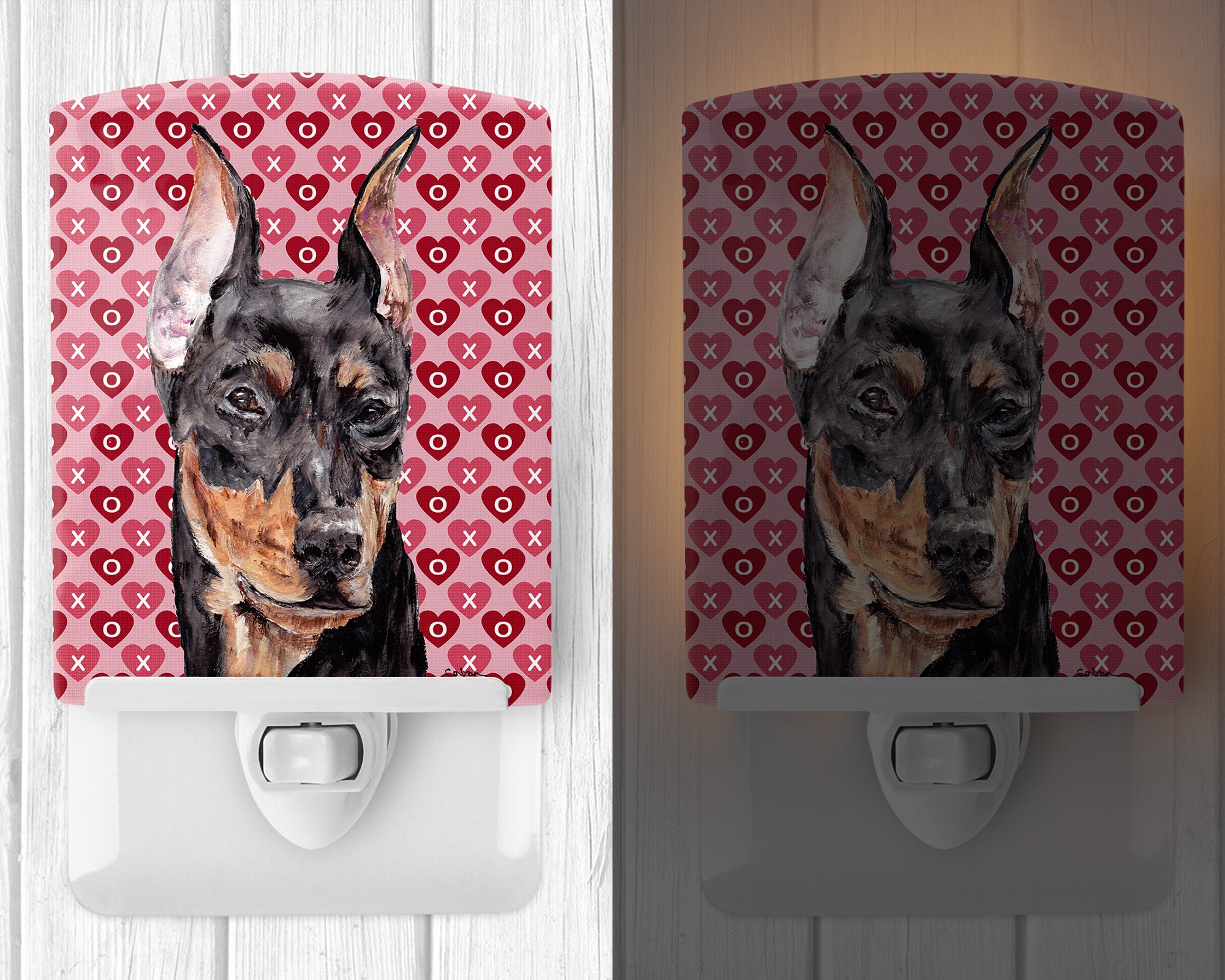 German Pinscher Hearts and Love Ceramic Night Light SC9716CNL - the-store.com